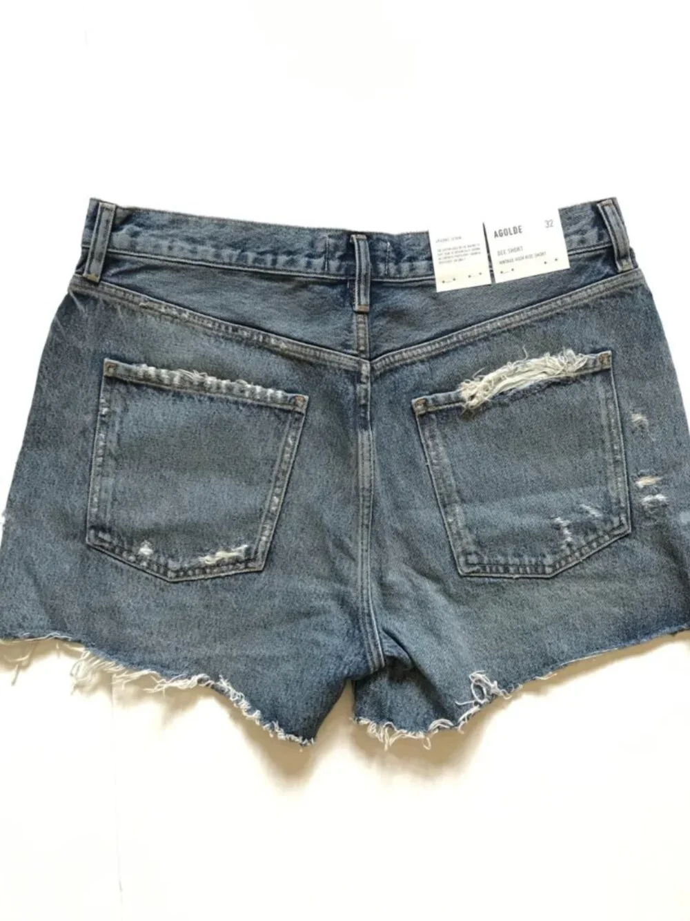 NWT Agolde Dee Vintage High Rise Cut Off Denim Jean Shorts Womens 32 Blue NEW